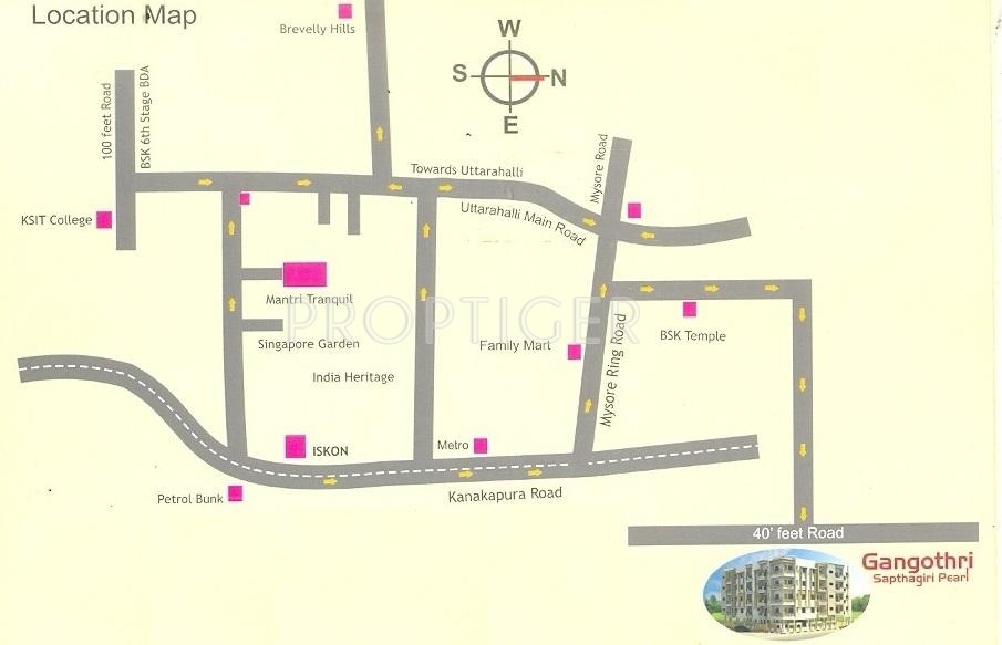 VSM Constructions Gangothri Sapthagiri Pearl Location Plan