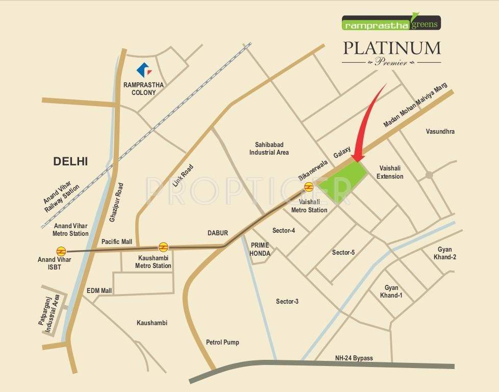  platinum premier Images for Location Plan of Ramprastha Platinum Premier