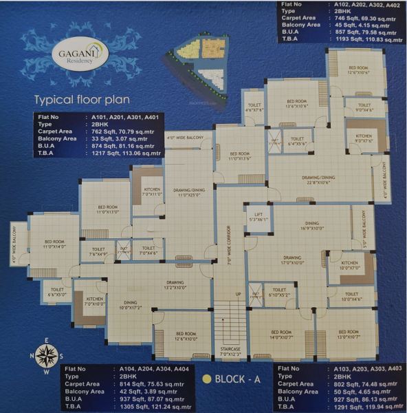  gagani-residency Cluster Plan Block A