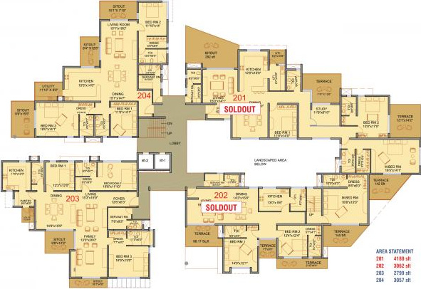  apartments Typical 2nd Floor Plan