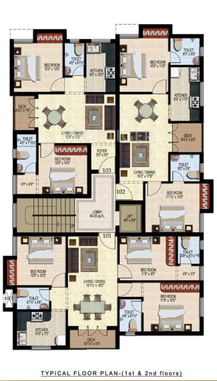  cinnamon Single Tower Cluster Plan