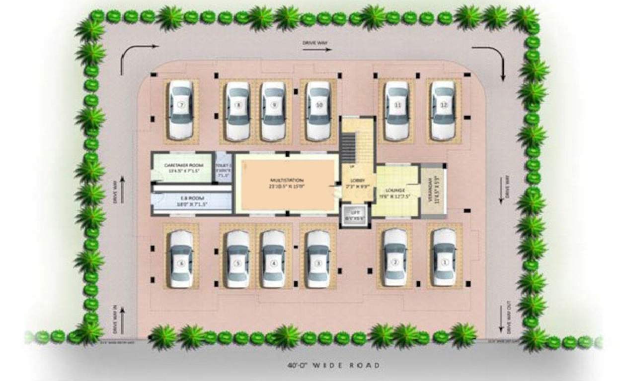  apartments Cluster Plan