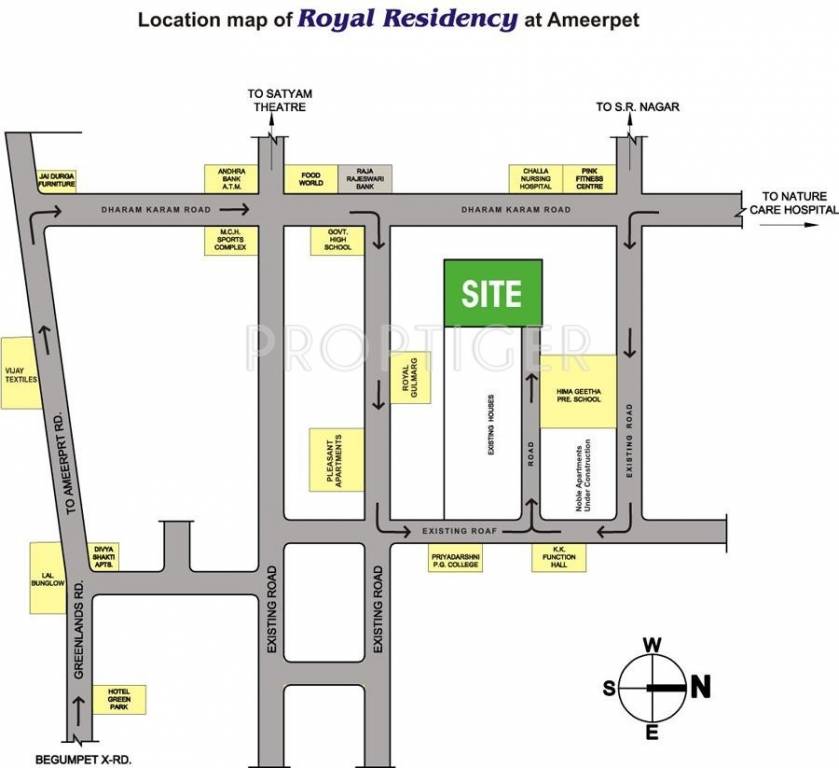 Rooshna Constructions Royal Residency Location Plan