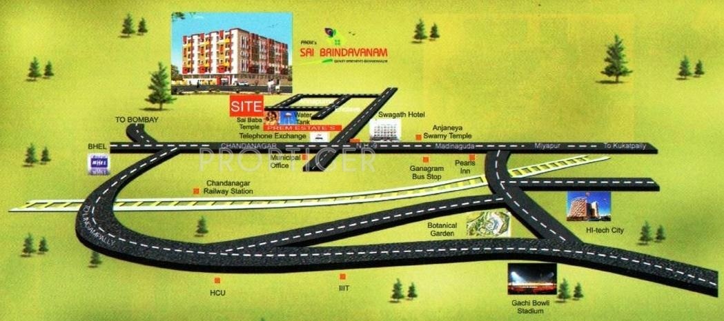 Prem Constructions Sai Bridavanam Location Plan