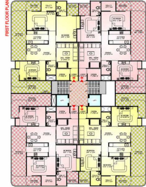  green Cluster Plan for 1st Floor