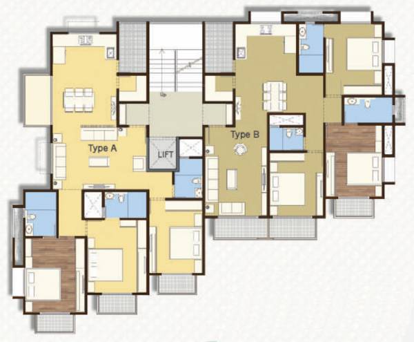  samruddhi Samruddhi Typical Cluster Plan From 1st To 7th Floor