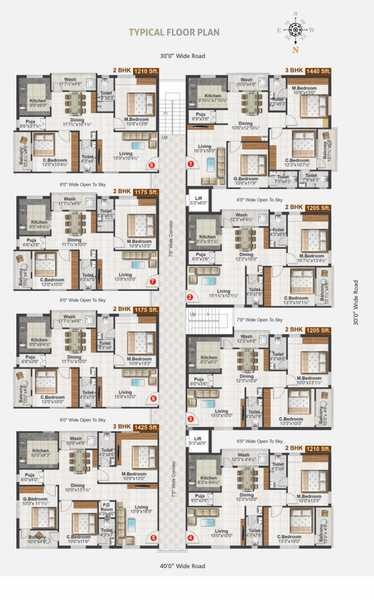 Typical Floor Plan Tower A Cluster Plan rishis-sais-splendid Typical Floor Plan Tower A Cluster Plan