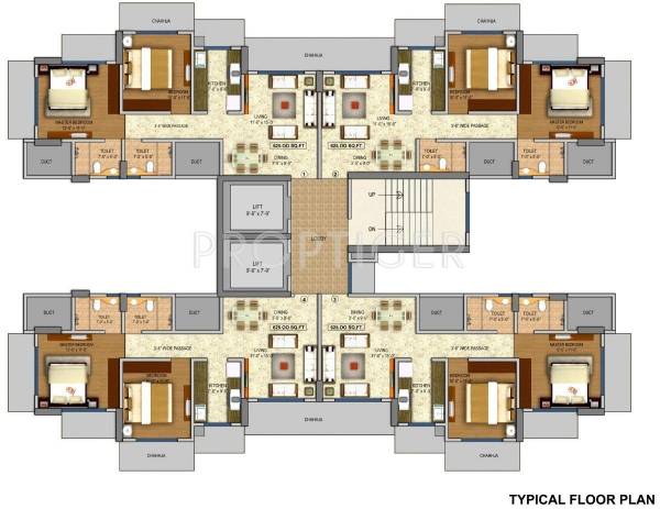 Single Tower Cluster Plan sky-villa Single Tower Cluster Plan