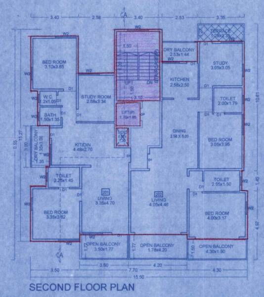  gulmohar-apartment Second Floor Gulmohar Cluster Plan