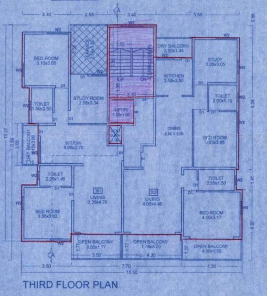  gulmohar-apartment Third Floor Gulmohar Cluster Plan