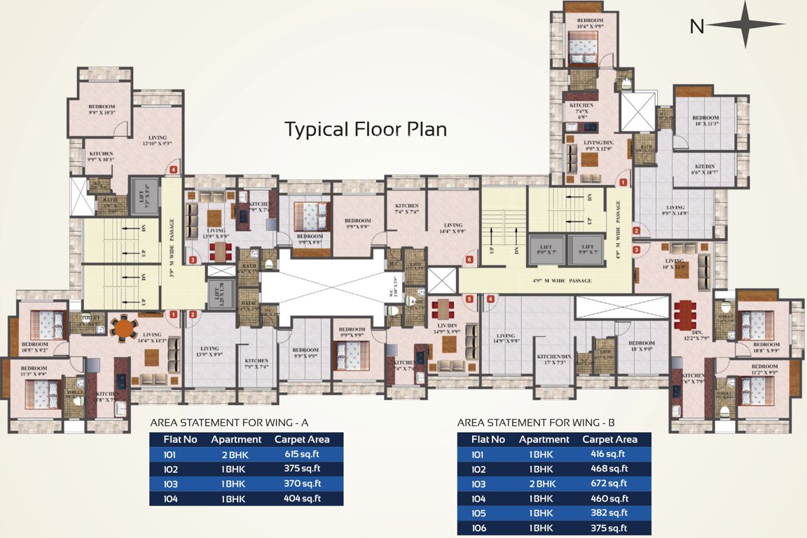  regency Skywards Regency Typical  A Wing Cluster Plan