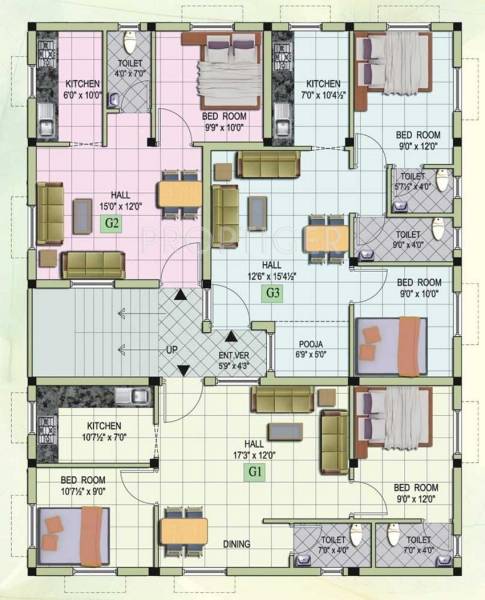 Images for Cluster Plan of MS Builders Mithra Flats