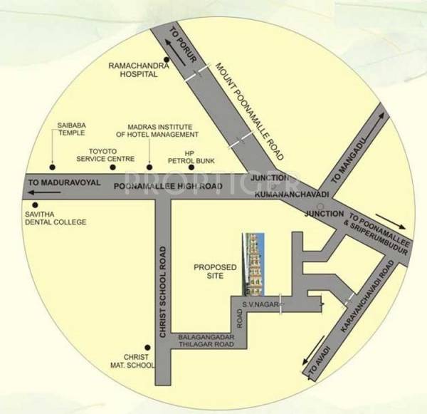 MS Builderss Mithra Flats Location Plan