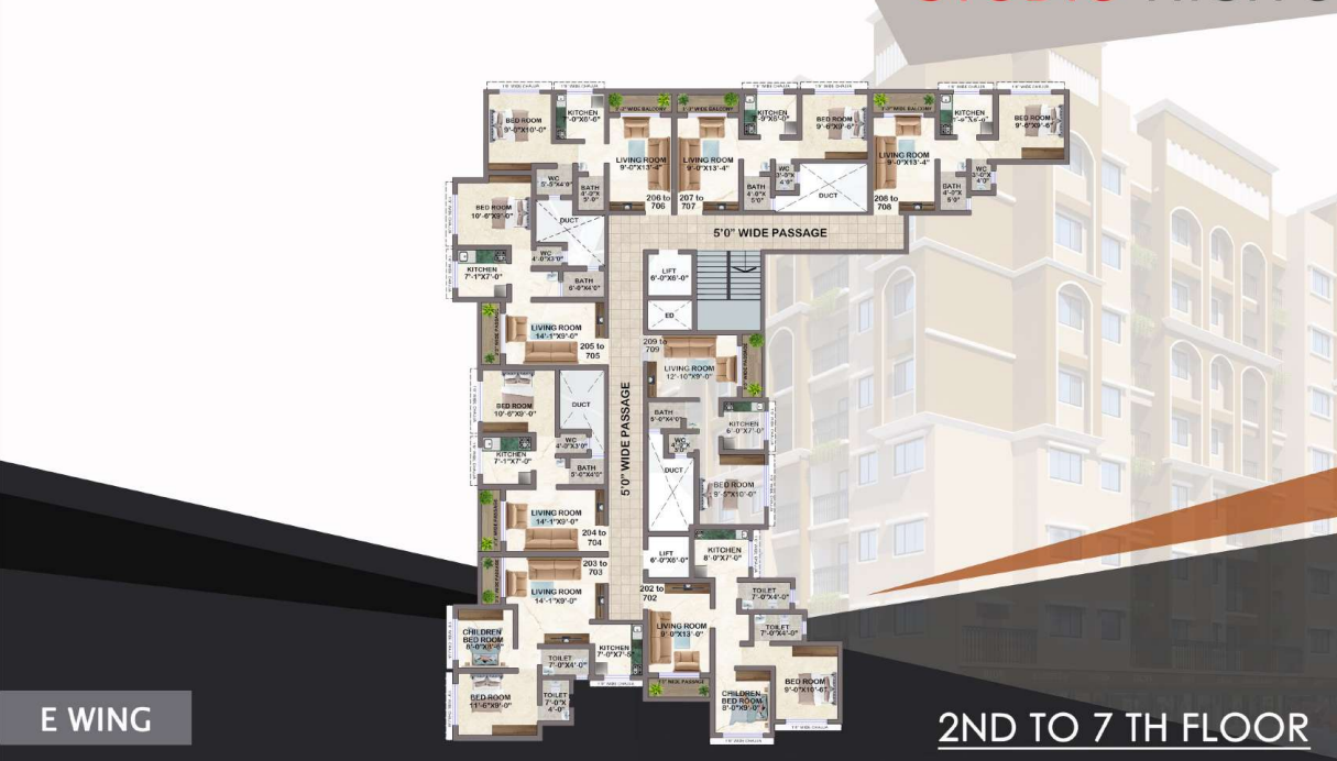  studio high 5 Wing A Cluster Plan
