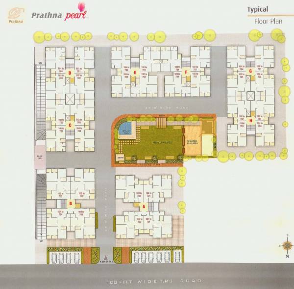  pearl Block A, B, C, D, E, F, G & H Typical Cluster Plan