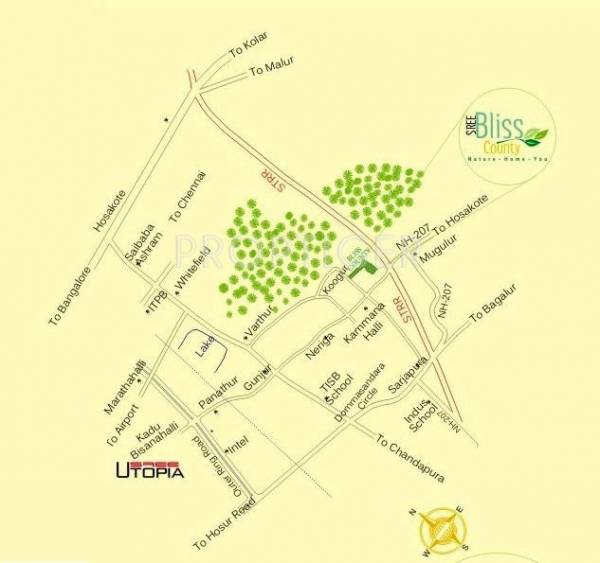 Anjanadri Constructions Sree Bliss County Location Plan