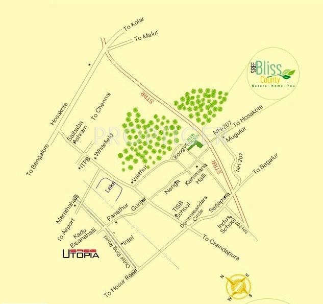 Anjanadri Constructions Sree Bliss County Location Plan