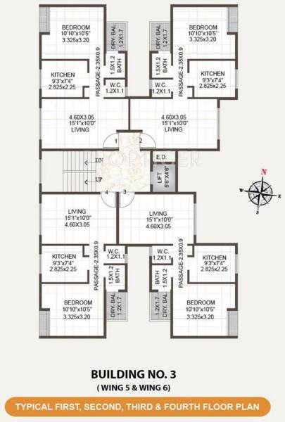 residency-2 Building-1,Wing 1 Cluster Plan