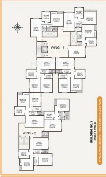  residency-2 Building-1,Wing 1 Cluster Plan