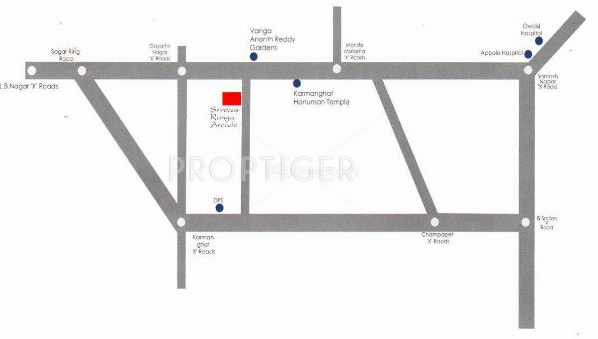 Tanush Constructions Srinivas Arcade Location Plan