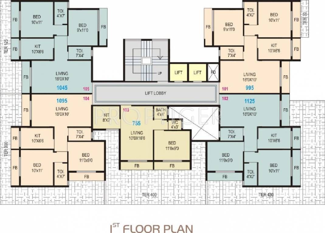  shelter residency Single Tower Cluster Plan