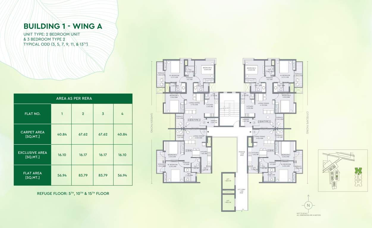 greens Godrej Greens B1 Wing A Cluster Plan Typical Odd (3, 5, 7, 9, 11, & 13TH)