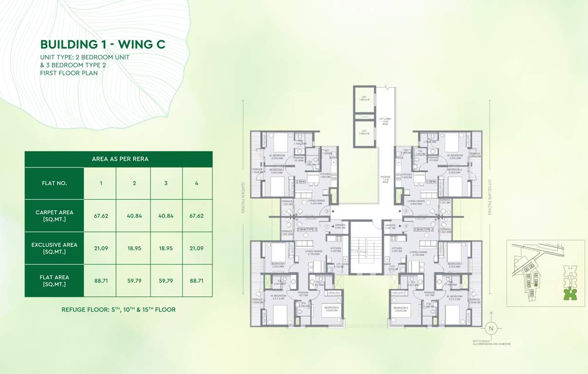 greens Godrej Greens B1 Wing C Cluster Plan For 1st Floor