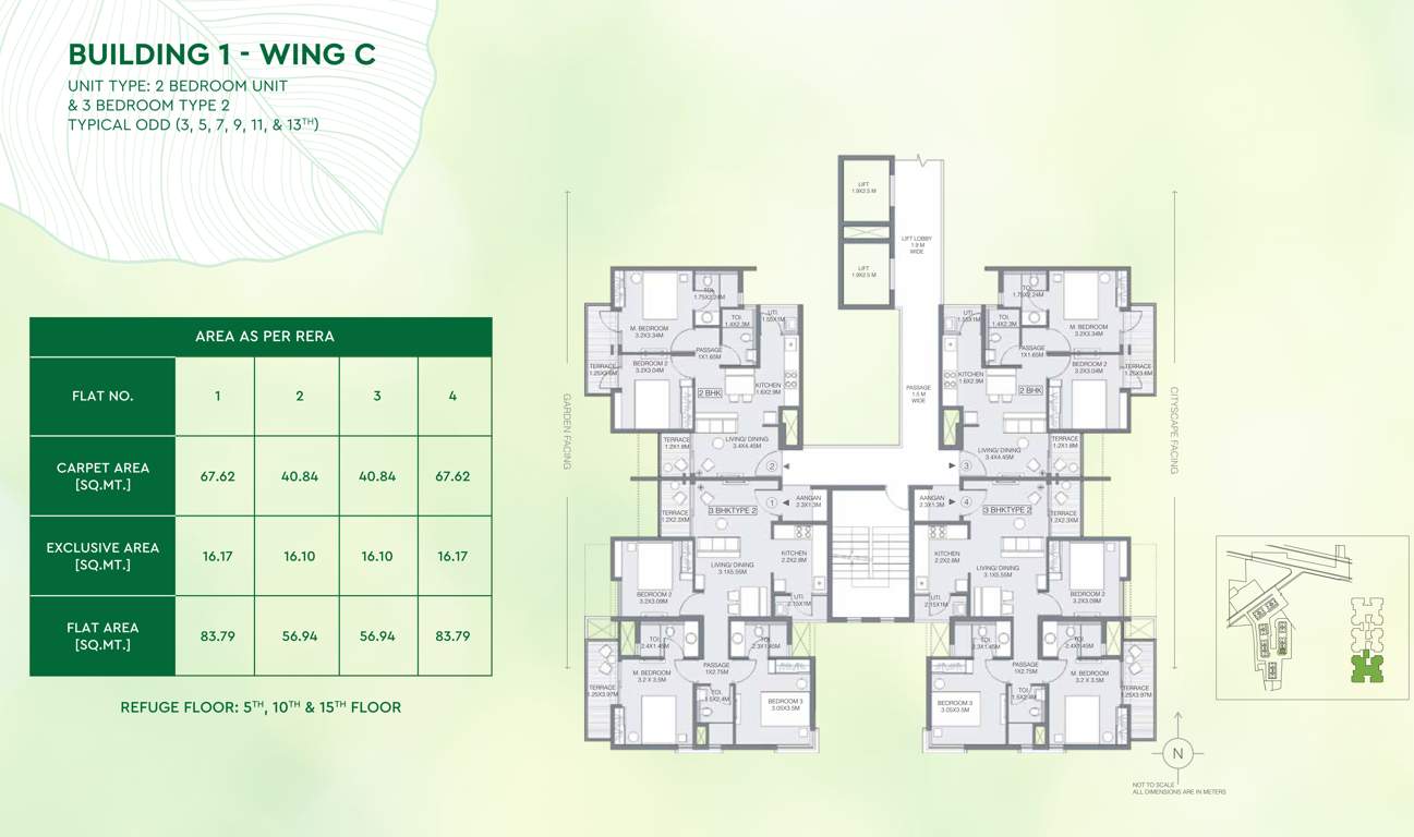 greens Godrej Greens B1 Wing C Cluster Plan Typical Odd (3, 5, 7, 9, 11, & 13TH)