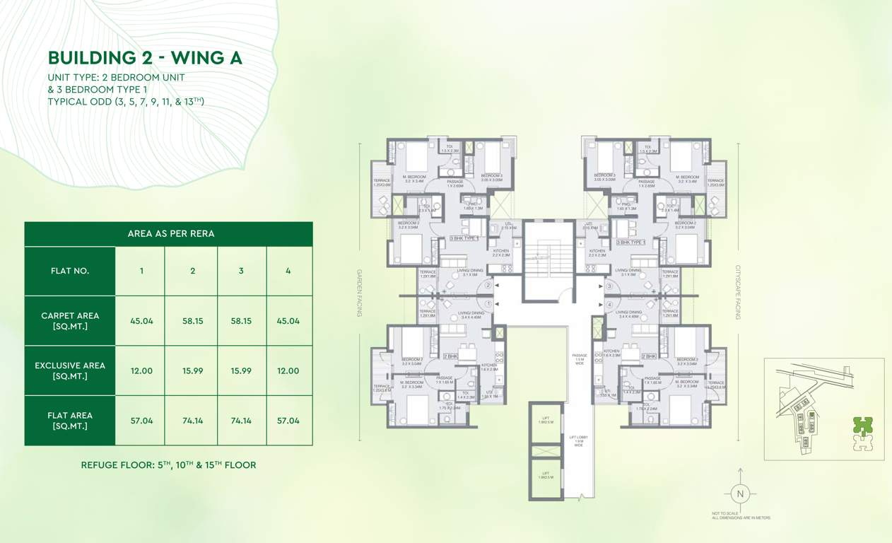 greens Godrej Greens B2 Wing A Cluster Plan For Typical Odd TYPICAL ODD (3, 5, 7, 9, 11, & 13TH)
