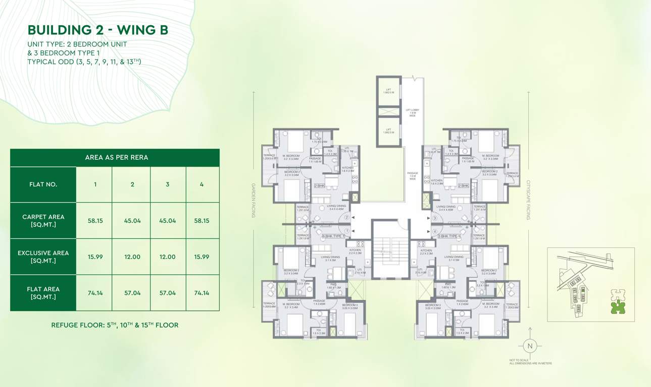 greens Godrej Greens B2 Wing B Cluster Plan For Typical Odd TYPICAL ODD (3, 5, 7, 9, 11, & 13TH)