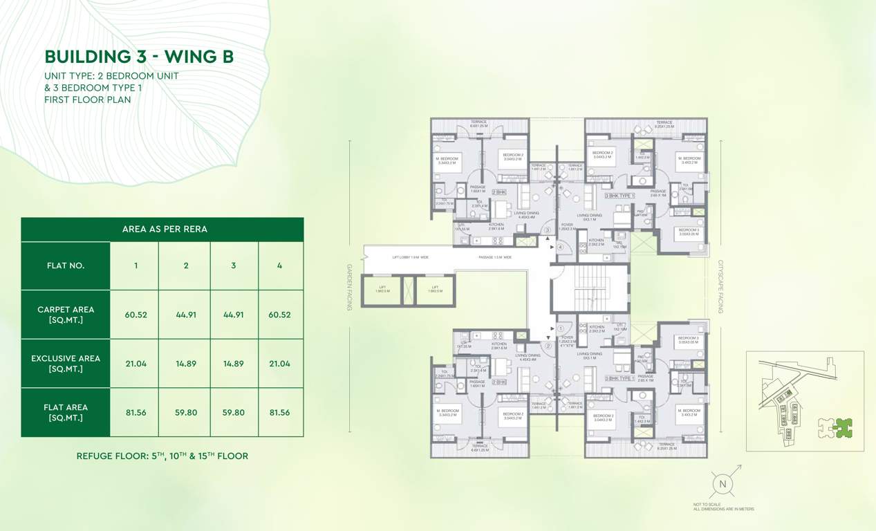 greens Godrej Greens B3 Wing B Cluster Plan For 1st Floor