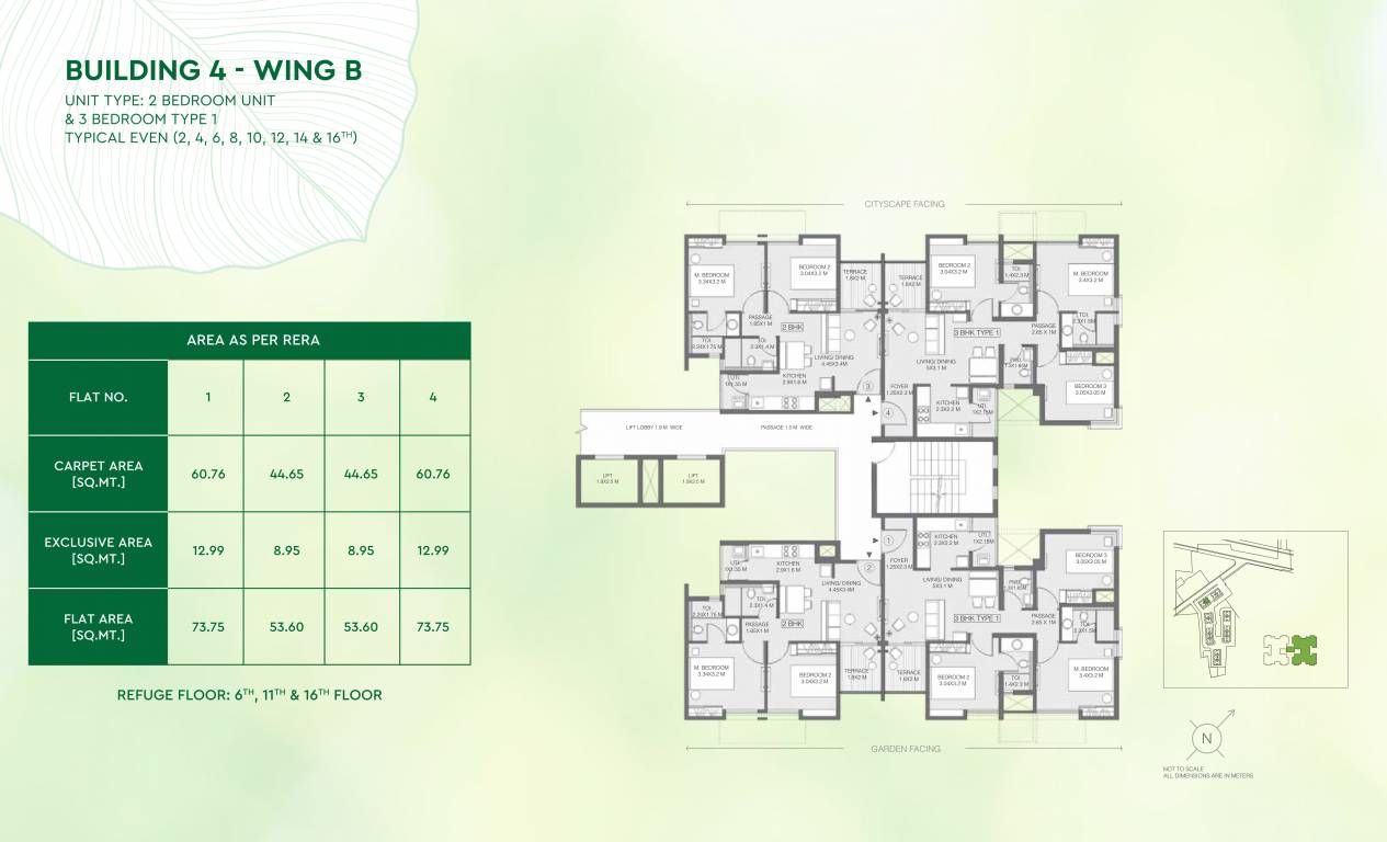 greens Godrej Greens B4 B typical Cluster Plan