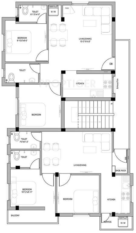Images for Cluster Plan of Ganga Chennai Sai Kalp Niketan Apartments