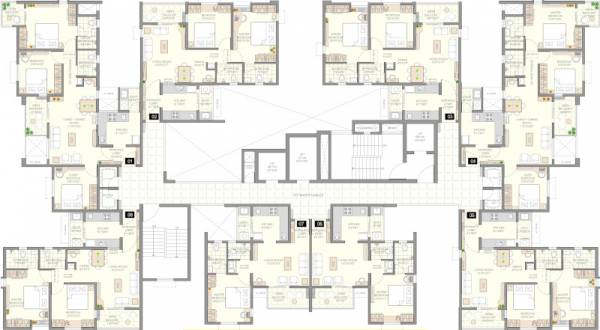  yash-one-phase-i Building A - Upto 8 Floor Cluster Plan