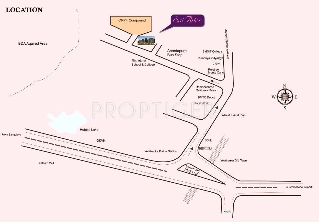 Sri Sai Developers Aster Location Plan