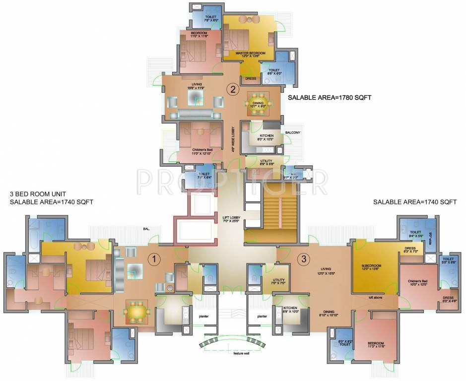  royale Tower 4 Cluster Plan