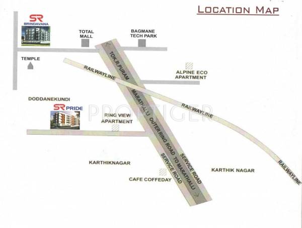 Aaradhana Buildcon Emprises SR Brindavana Location Plan