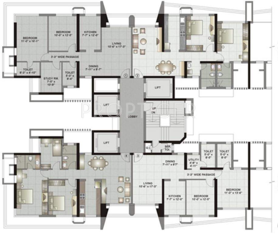  gardens ii Tower 1 Cluster Plan