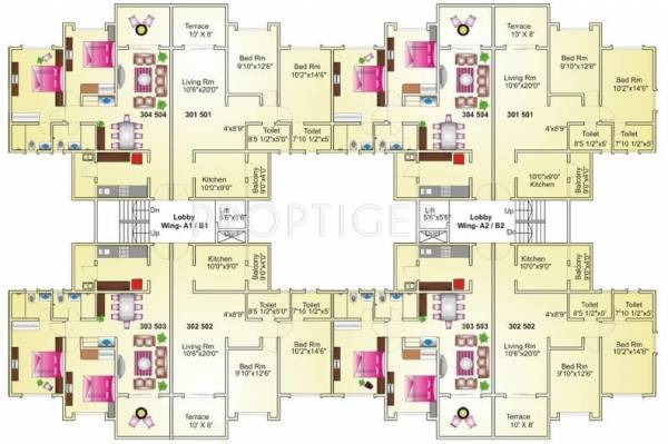  acacia Building-1 Cluster Plan