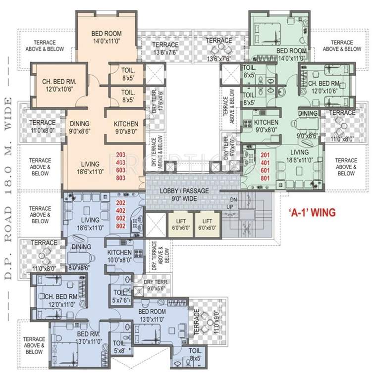  park marina Wing A Cluster Plan