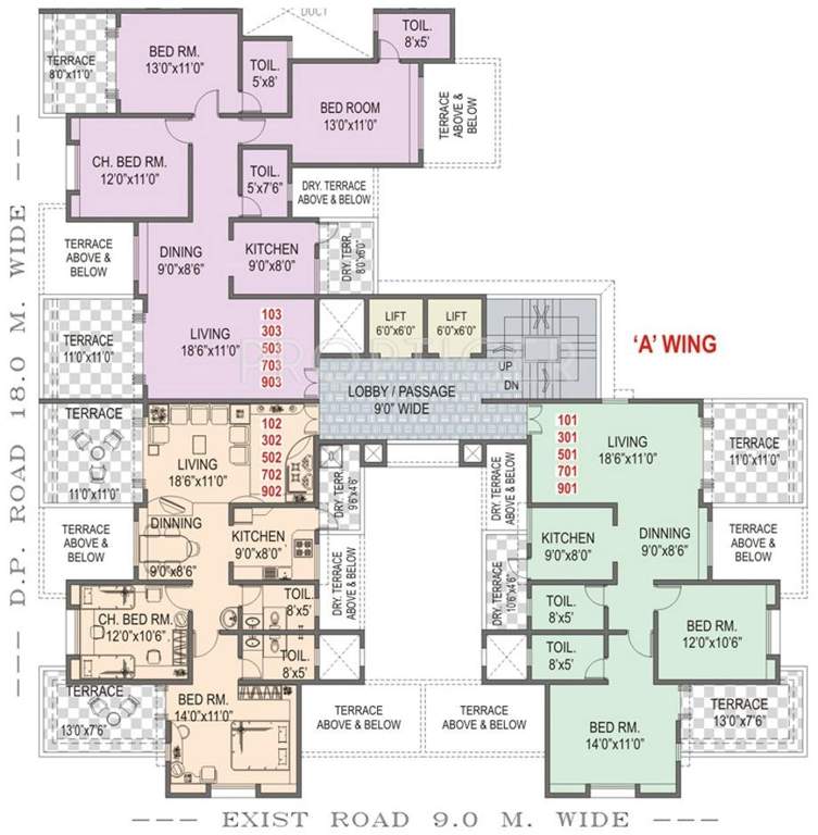  park marina Wing A1 Cluster Plan