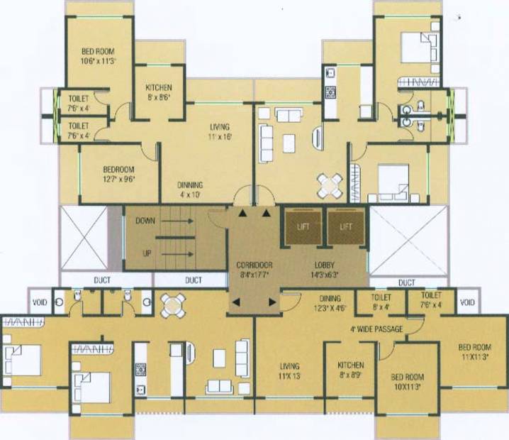 2 BHK Cluster Plan Image - Sadguru Group Housing Complex Phase II for ...