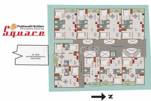  square Single Tower Cluster Plan