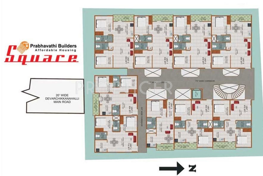  square Single Tower Cluster Plan