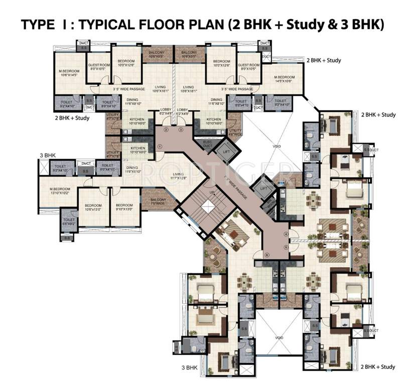 Images for Cluster Plan of Mahindra Bloomdale Apartment