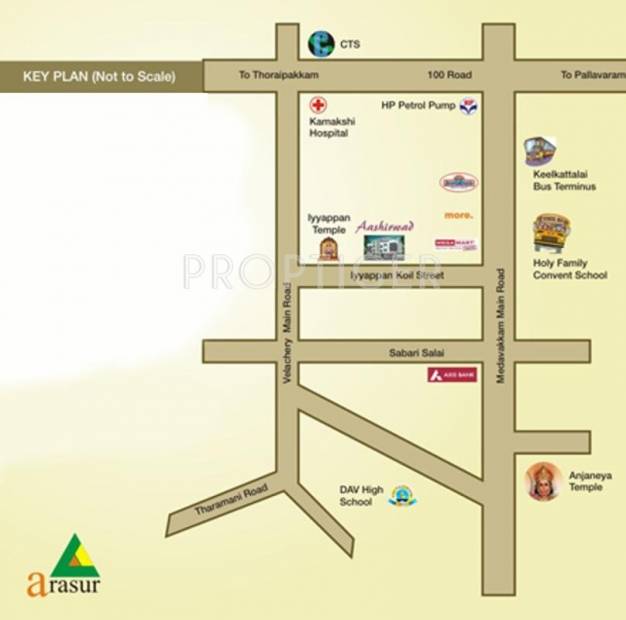 Arasur Builders Aashirwad Location Plan
