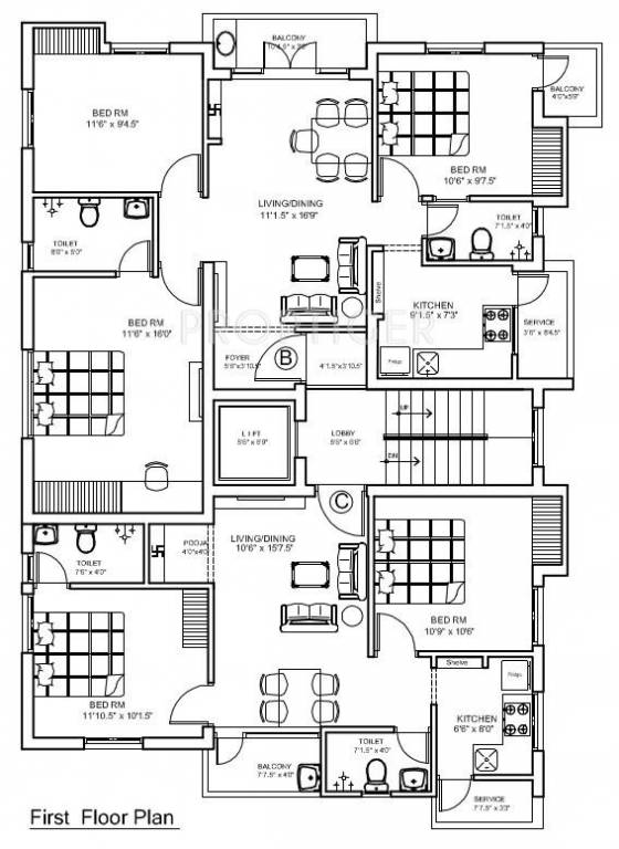 Images for Cluster Plan of Jasmine Hariharan Flats