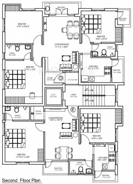 Images for Cluster Plan of Jasmine Hariharan Flats