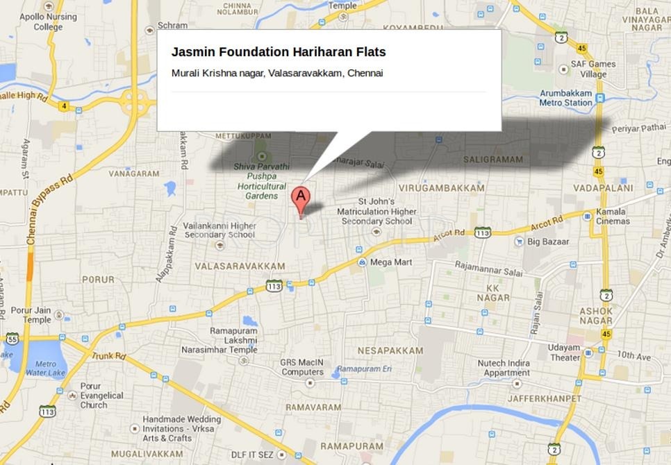 Jasmine Foundation Hariharan Flats Location Plan
