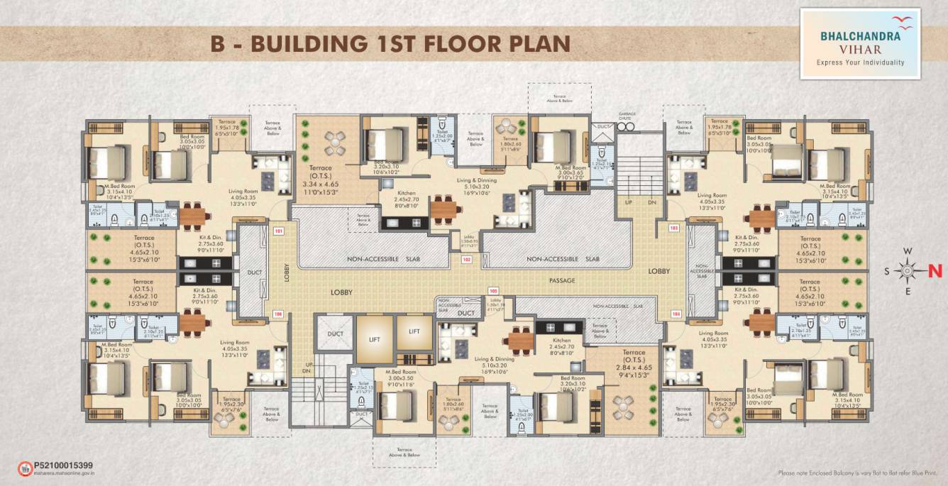 bhalchandra vihar Building B Cluster Plan For 1st Floor